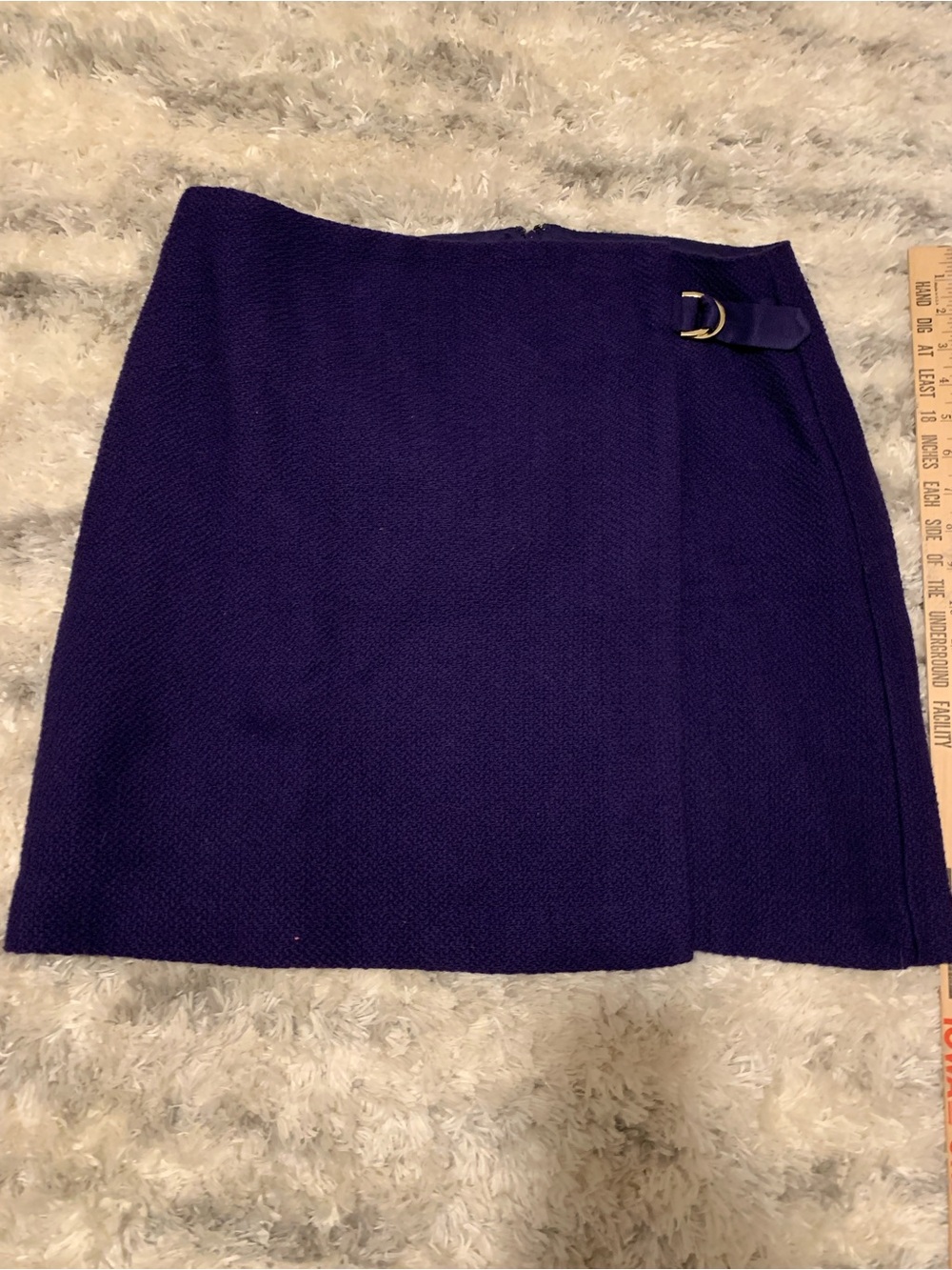 White House Black Market Deep Purple Wrap Mini Skirt